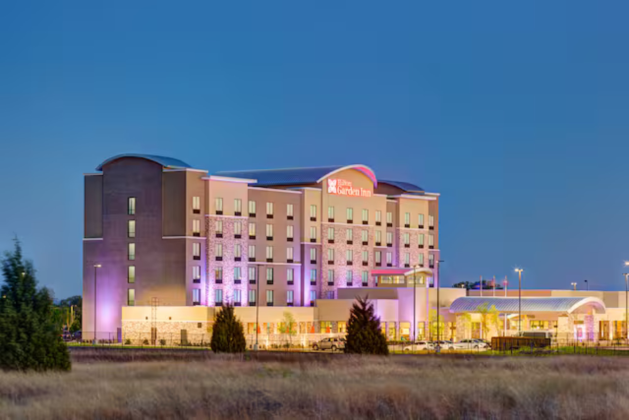Hilton Garden Inn exterior at night